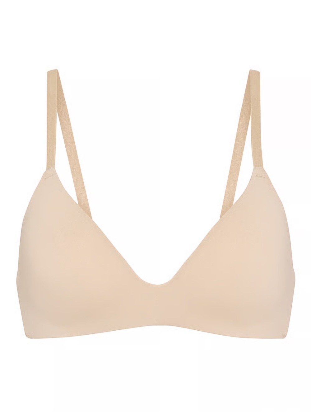 PINK Victoria's Secret Wireless Nude Triangle Bra - Light Beige